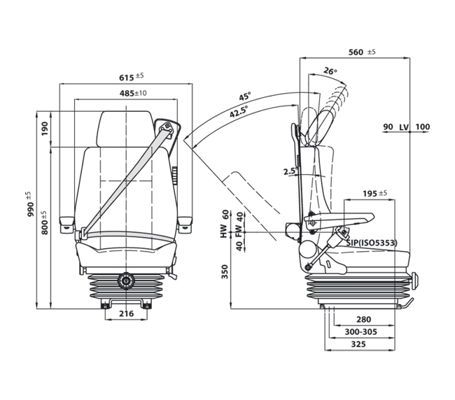 488 Mekanik Sürücü Koltuk - Görsel 2